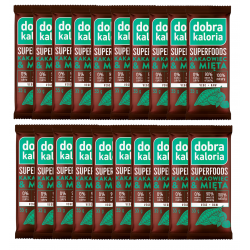 DOBRA KALORIA Baton owocowy Kakaowiec & Mięta KUBARA x20 sztuk