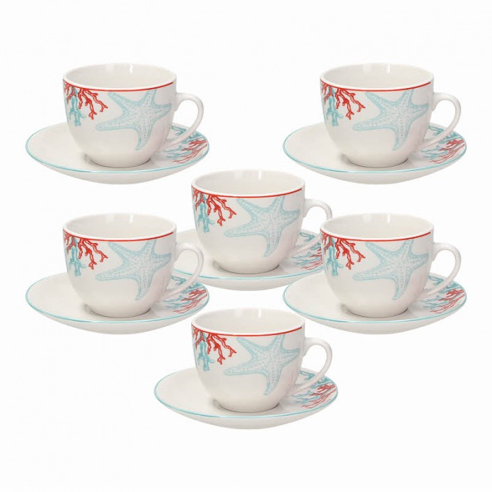 TOGNANA SAINT TROPEZ ALYSSA KOMPLET 6 FILIŻANEK DO HERBATY 270 ML
