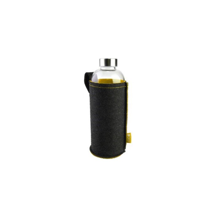 KAUFGUT BUTELKA SZKLANA Z POSZEWKĄ Z FILCU (ANTRACYT/ŻÓŁTY) 750 ML KAUFGUT BUTELKA SZKLANA Z POSZEWKĄ Z FILCU (ANTRACYT/ŻÓŁTY) 750 ML