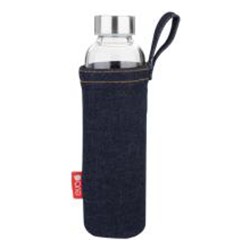 KAUFGUT BUTELKA SZKLANA Z PODSZEWKĄ JEANS 550 ML