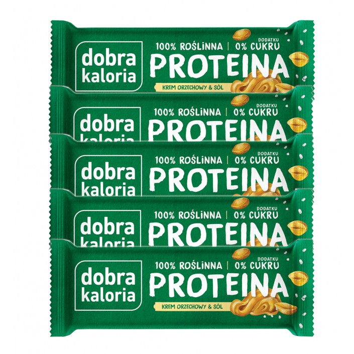 DOBRA KALORIA Baton proteinowy Krem Orzechowy & Sól KUBARA x 5szt.