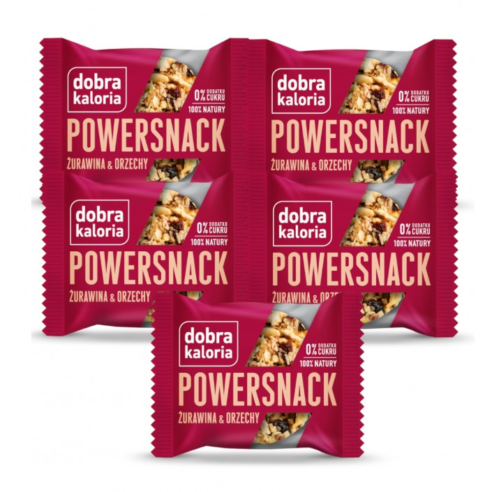 DOBRA KALORIA Powersnack Żurawina&Orzechy KUBARA x 5szt.