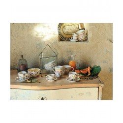 TOGNANA IRIS KILIM KOMPLET 6 FILIŻANEK Z PODSTAWKAMI DO HERBATY 200 ML