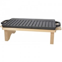 TOGNANA FUSION TASTE GRILL 37 X 33 CM Z DREWNIANĄ PODSTAWKĄ I STALOWYM PALNIKIEM