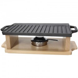 TOGNANA FUSION TASTE GRILL 37 X 33 CM Z DREWNIANĄ PODSTAWKĄ I STALOWYM PALNIKIEM