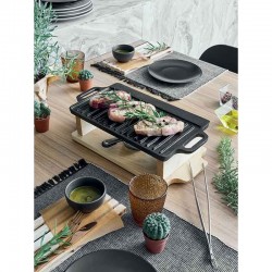 TOGNANA FUSION TASTE GRILL 37 X 33 CM Z DREWNIANĄ PODSTAWKĄ I STALOWYM PALNIKIEM