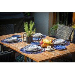 porcelanowy serwis obiadowy w niebieskie wzory Tognana Ulay 18 elementów