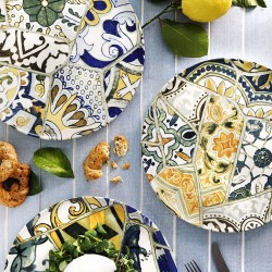 Talerze w sycylijskie wzory Tognana Seaside Maiolica 31 cm